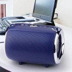 Wholesale Aluminum Drum Style Portable Bluetooth Speaker with Carry Strap S518 (Blue)